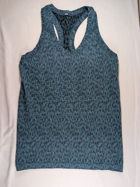 Athleta Sleeveless Teal Animal-Print Tank Top